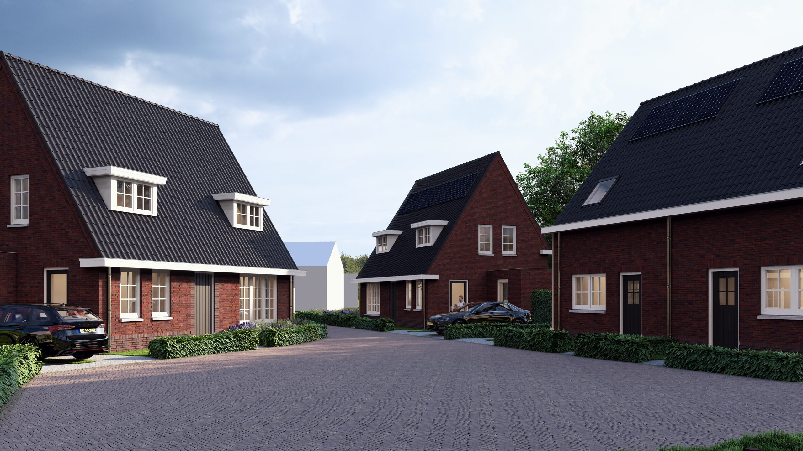 Straatbeeld van het nieuwbouwplan aan de Spoorslag in Rijssen
